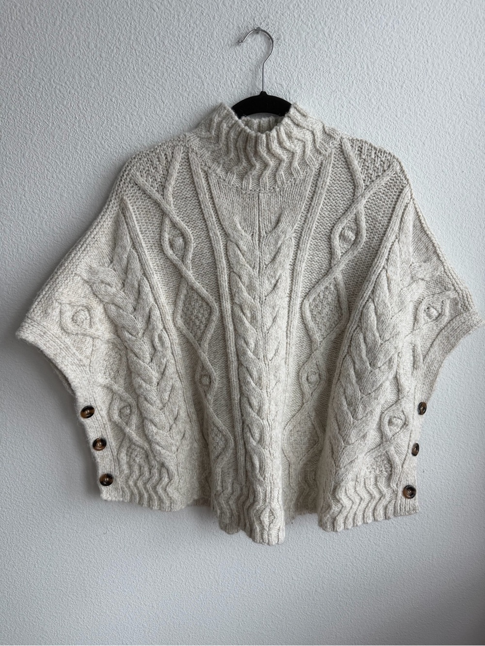 FatFace Cable Knit Sweater Poncho X-Small Oversized